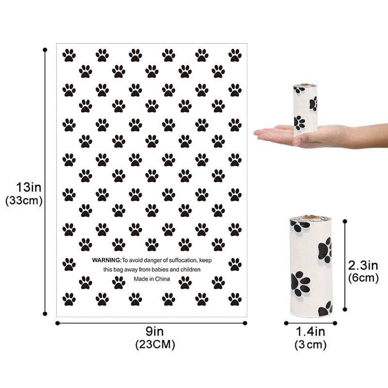 Green continuous roll dog poop bags for pet waste disposal