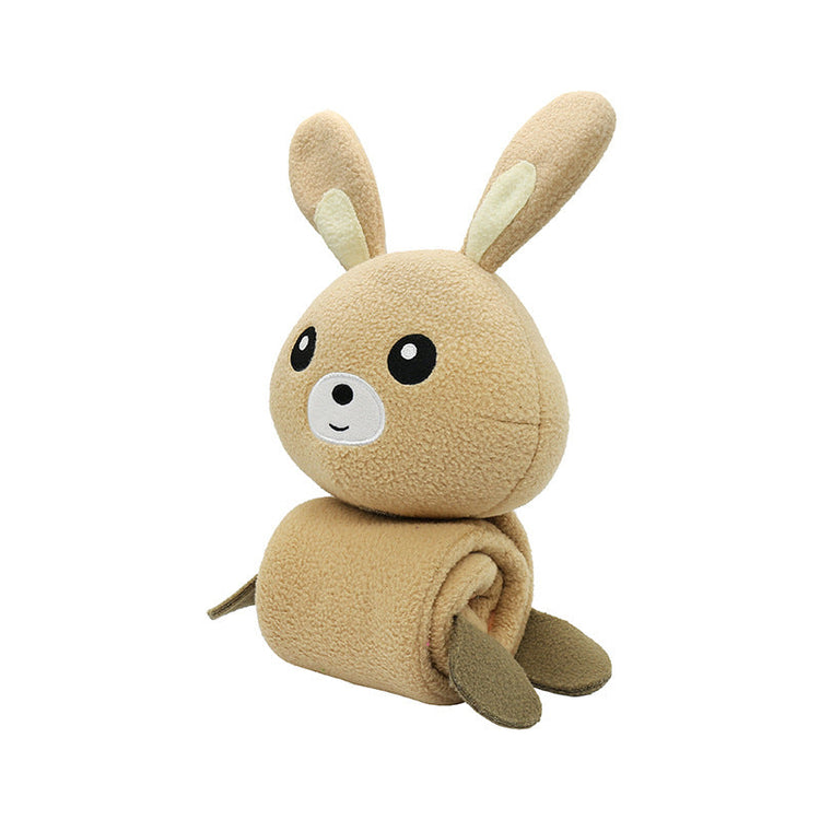 PetZen Sniff & Bite Training Toy in Poached Bunny color, plush soundmaking dog toy designed for hiding and leaking food, resistant to biting and grinding teeth.
