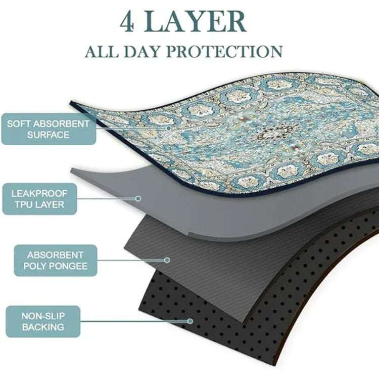 PetZen premium washable puppy training pads reusable leak-proof soft absorbent flannel non-slip bottom in tie-dye style