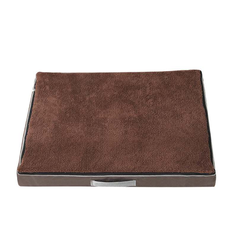 Plush memory foam big pet bed for large dogs with removable washable mattress and nonslip base