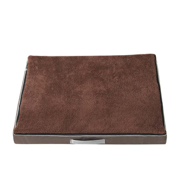 Plush memory foam big pet bed for large dogs with removable washable mattress and nonslip base