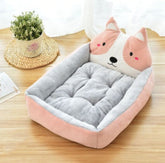 Kennel removable and washable teddy cartoon pet nest dog bed mat in various sizes for large dogs