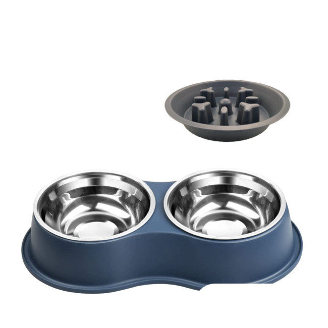 Pet slow feeding bowl with removable stainless steel insert in multiple colors for dogs and cats