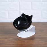 Non Slip Double Cat Bowl With Raised Stand Pet Food Cat Feeder Protect Cervical Vertebra Dog Bowl Transparent Pet Products null