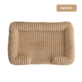 PetZen Warm Pet Bed Mat in beige with soft fabric and supportive fill, suitable for dogs and cats, displayed on wooden floor.