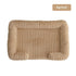 PetZen Warm Pet Bed Mat in beige with soft fabric and supportive fill, suitable for dogs and cats, displayed on wooden floor.
