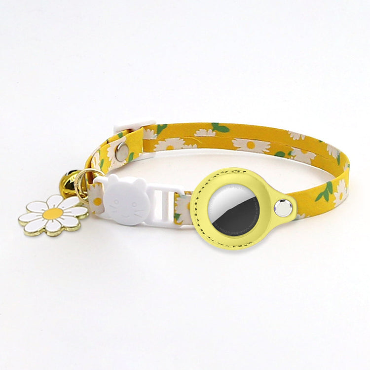 Colorful anti loss small pet collars in yellow, green, purple, and pink made of PU material, adjustable size 22-34cm