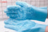 Green silicone dog grooming glove for pet hair removal and massage