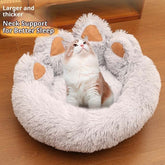 Plush kennel thickened large round pet bed in coffee color for dogs