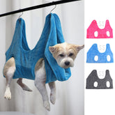 Pet dog and cat grooming hammock restraint bag for trimming and bathing