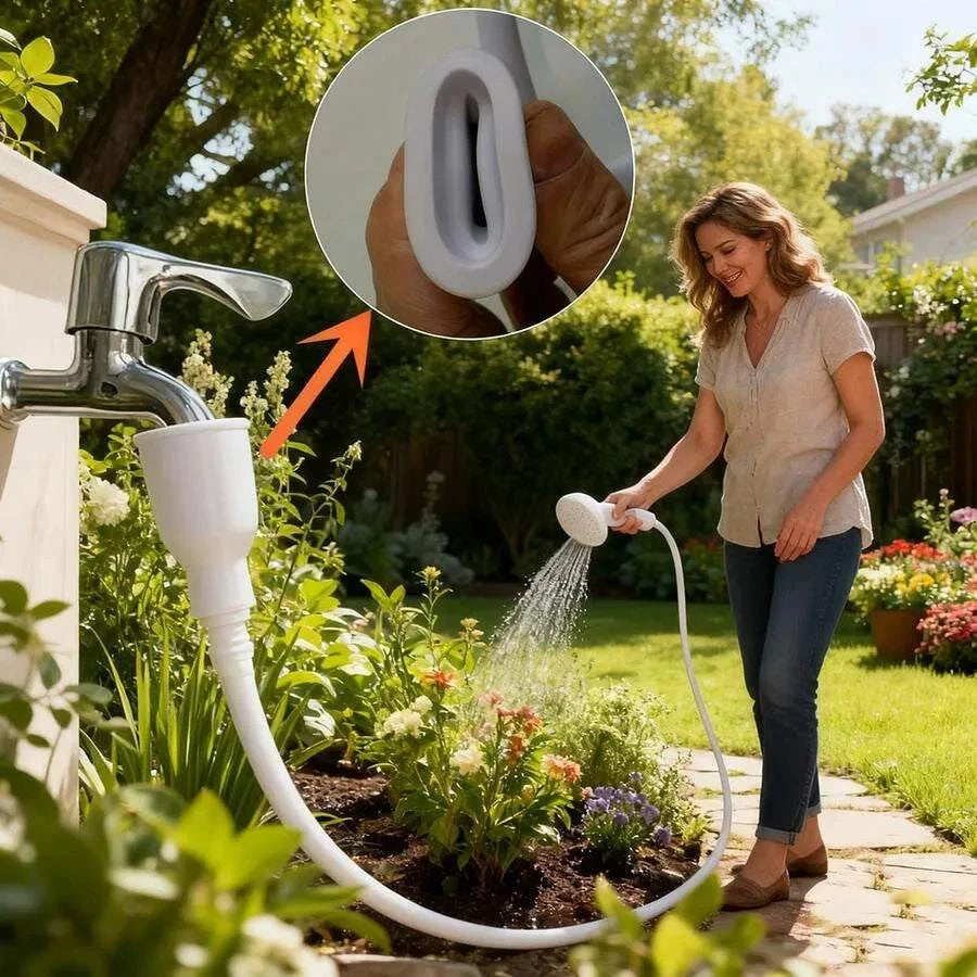 Portable handheld faucet sprayer with easy-install adapter for shampooing and pet bathing, durable ABS material for home and travel use