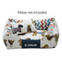 Large removable and washable dog cat bed mat in brown and yellow canvas and oxford cloth for winter pet comfort