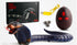 Snake-shaped remote control with USB charging cable and snake toy on white background
