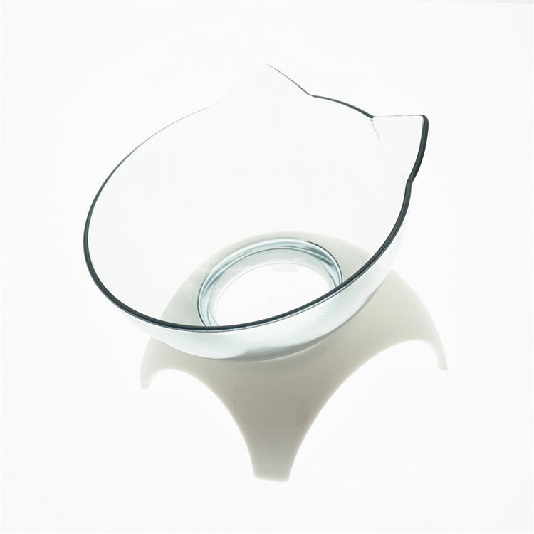 Non Slip Double Cat Bowl With Raised Stand Pet Food Cat Feeder Protect Cervical Vertebra Dog Bowl Transparent Pet Products null