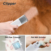 White Vacuum Trimming 7-in-1 Multifunctional Pet Grooming Device for Dogs made of ABS