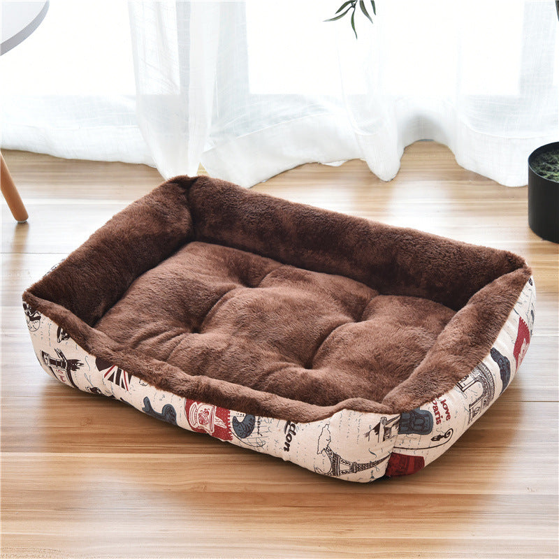 Kennel pet supplies large dog pet nest with Golden Retriever on autumn winter cotton mat