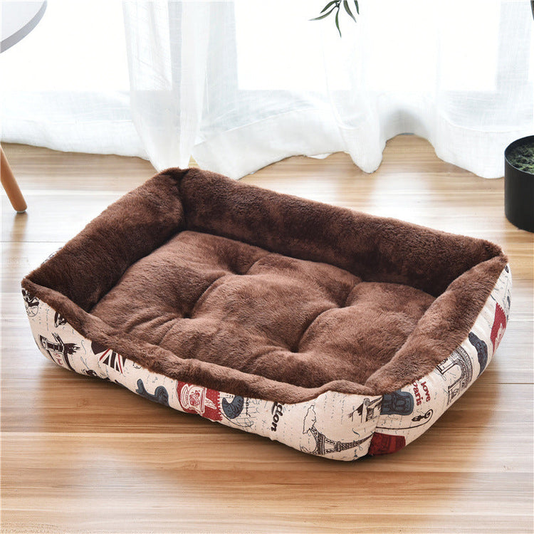 Kennel pet supplies large dog pet nest with Golden Retriever on autumn winter cotton mat
