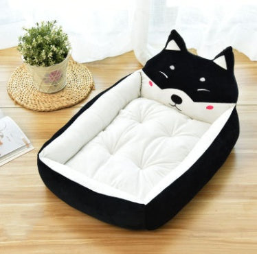 Removable and washable teddy cartoon pet nest dog bed in various sizes for large dogs and golden retrievers