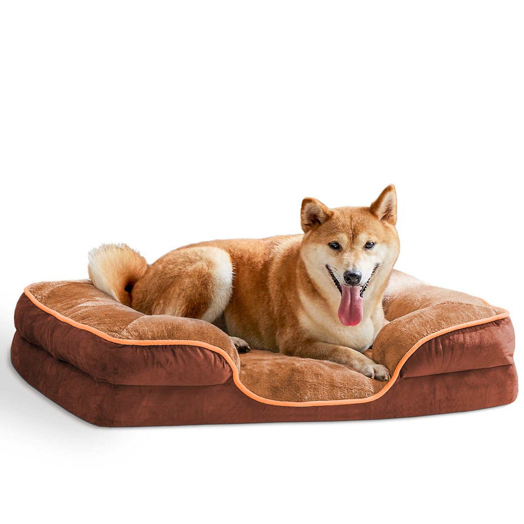 Memory foam pet bed for small dogs and cats with washable cover and non-slip base