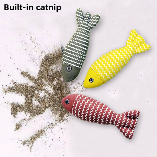 Colorful pet mint fish toy for cats of all ages