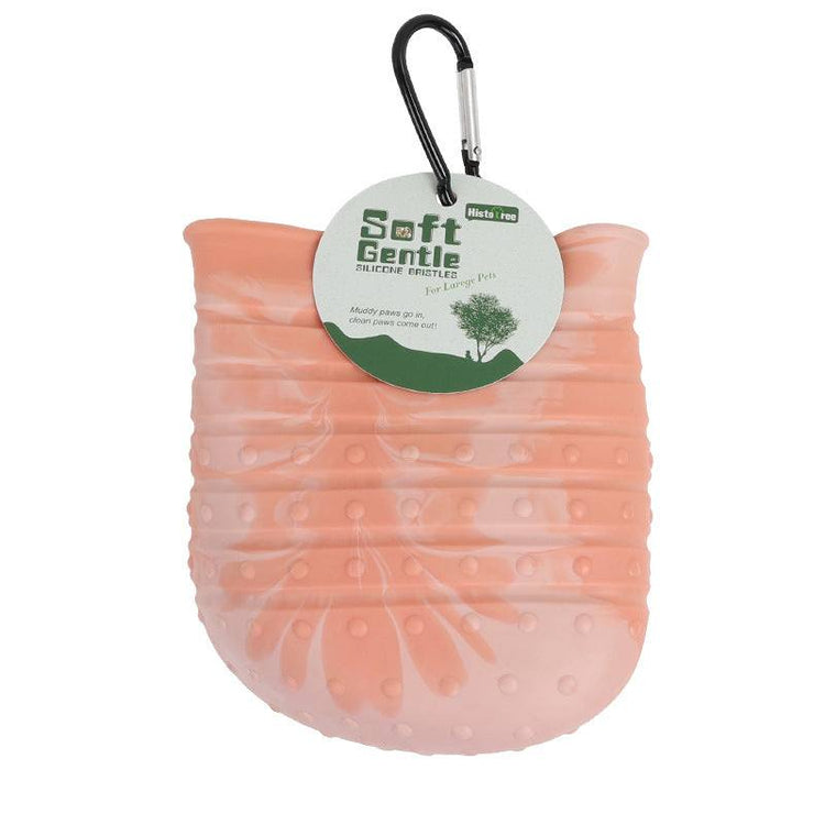 Portable 2-in-1 dog paw cleaner cup with silicone bristles for washing and grooming pets