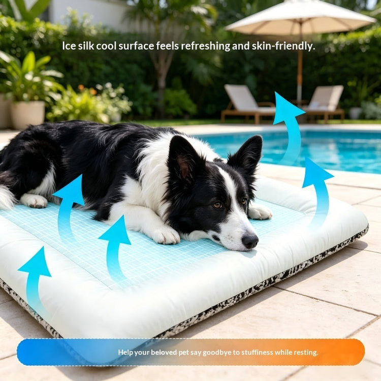 Dog cooling mat in multiple sizes and colors for summer heat relief, waterproof and machine washable polyester fiber mat for dogs