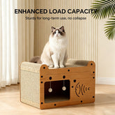 56cm bubble fish shape cat scratcher sofa with 2 teaser balls and wood corrugated claw care toy