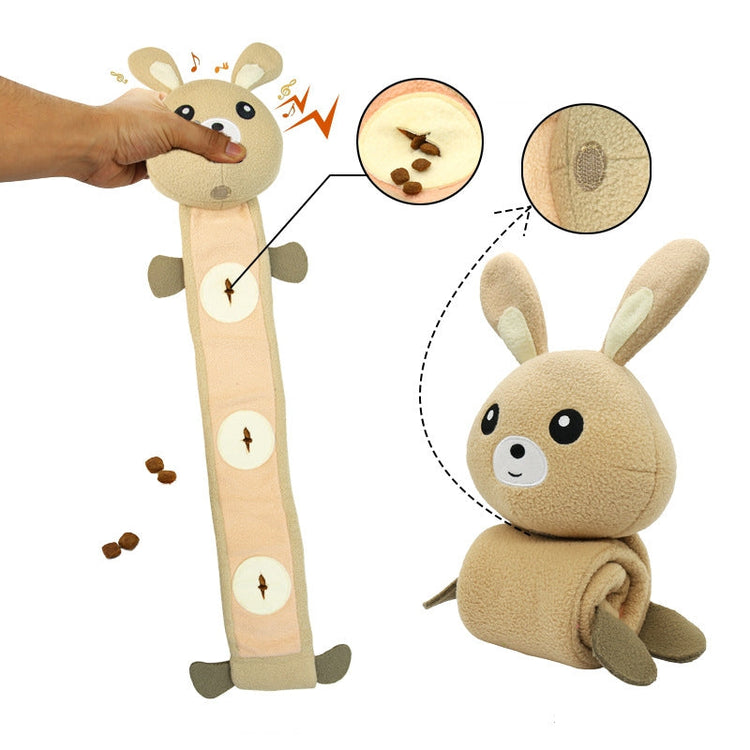 PetZen Poached Bunny Sniff & Bite Training Toy plush soundmaking dog toy resistant to biting
