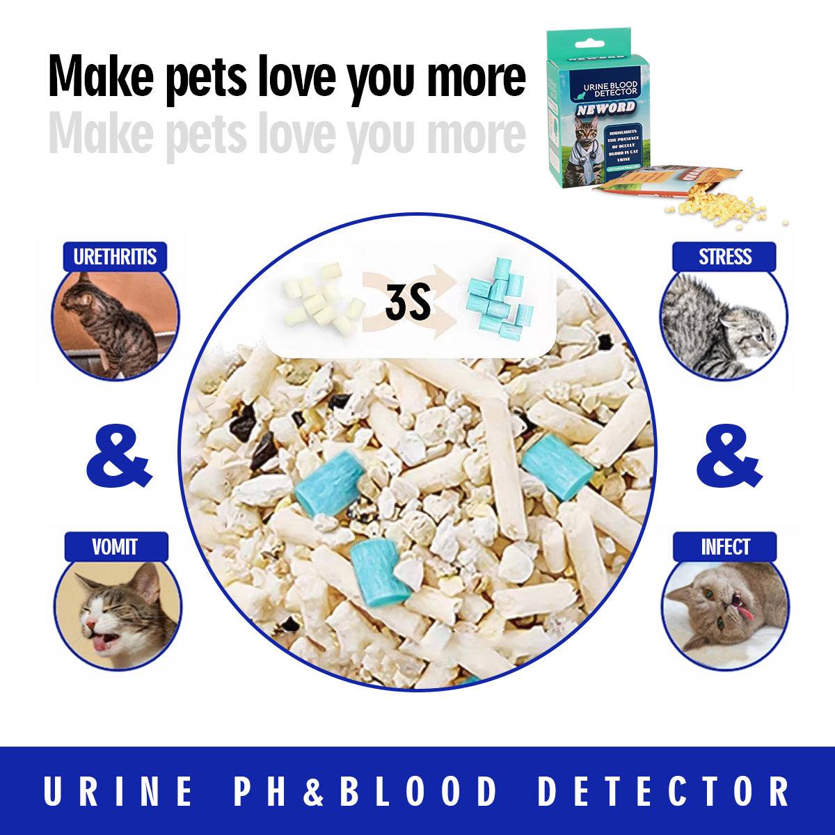 Close-up of cat litter particles demonstrating self-checking feature