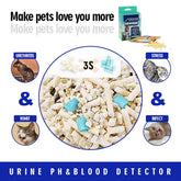 Close-up of cat litter particles demonstrating self-checking feature