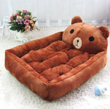 Kennel removable and washable teddy cartoon pet nest dog bed for large golden retriever