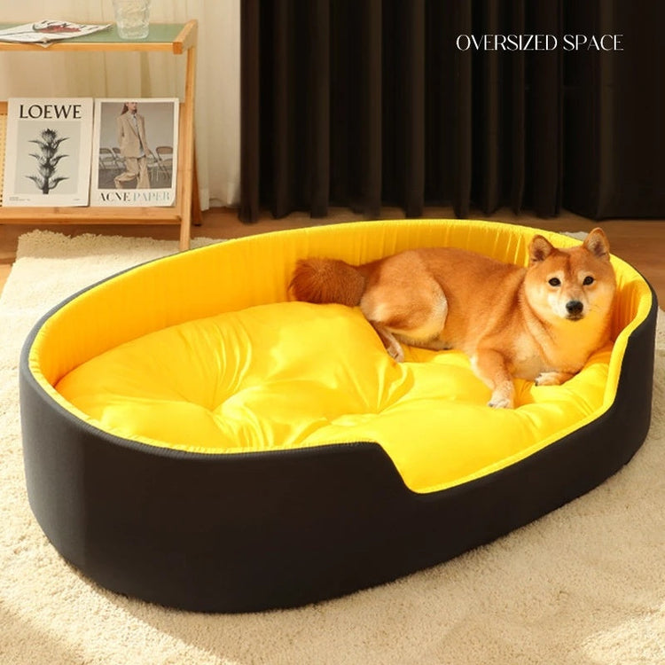 Yellow and black sponge dog bed pet nest for all seasons