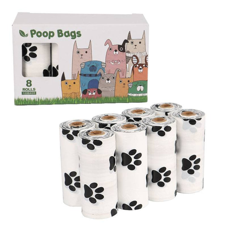 Green continuous roll dog poop bags made of HDPE and EPI biodegradable material