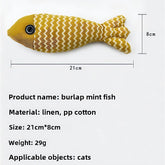 Pet mint fish toy for cats in three random colors, suitable for all ages