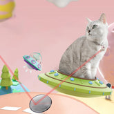Automatic USB rechargeable cat laser toy collar in green and pink for interactive pet training