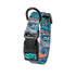 Black and blue dog collar with nylon leash on wooden surface