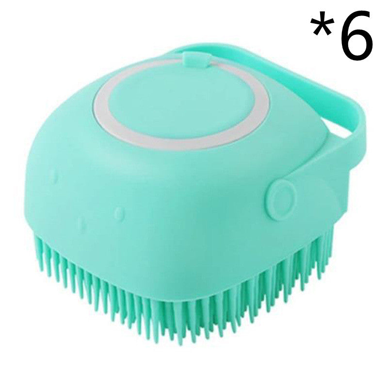 Silicone Dog Bath Massage Gloves Brush Pet Cat Bathroom Cleaning Tool Comb Brush For Dog Can Pour Shampoo Dog Grooming Supplies null