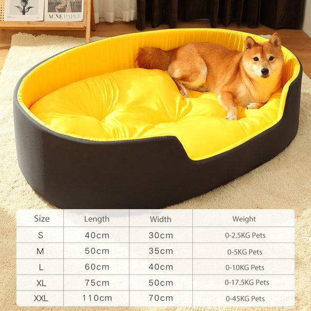 Yellow and black sponge dog bed pet nest for all seasons