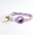 Yellow and purple anti loss small pet collars made of PU material for universal fit 22-34cm pets
