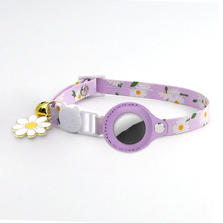 Yellow and purple anti loss small pet collars made of PU material for universal fit 22-34cm pets