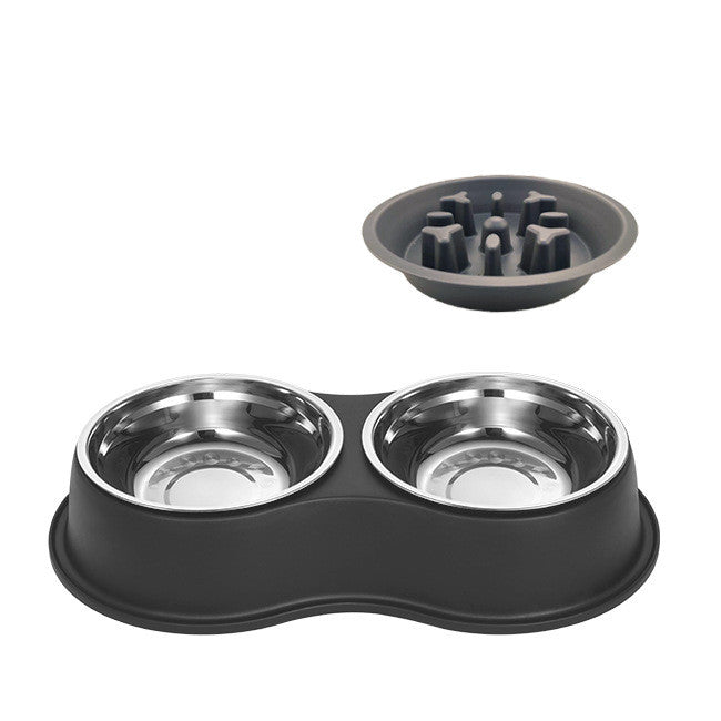 Pet slow feeding bowl with removable stainless steel and PP insert in multiple colors