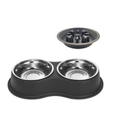 Pet slow feeding bowl with removable stainless steel and PP insert in multiple colors