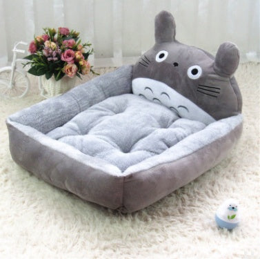 Kennel removable and washable teddy cartoon pet nest dog bed large golden retriever mat