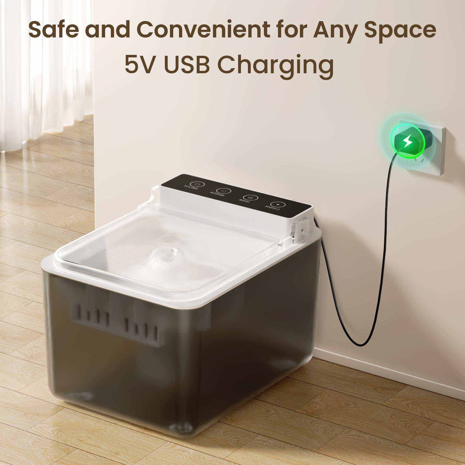 PetZen 3L automatic pet water fountain with motion sensor and USB-C charging for cats and small dogs