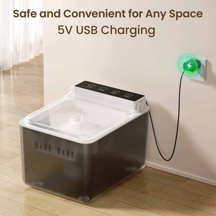 PetZen 3L automatic pet water fountain with motion sensor and USB-C charging for cats and small dogs
