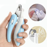 LED electric pet nail clippers with ergonomic handle for dogs and cats