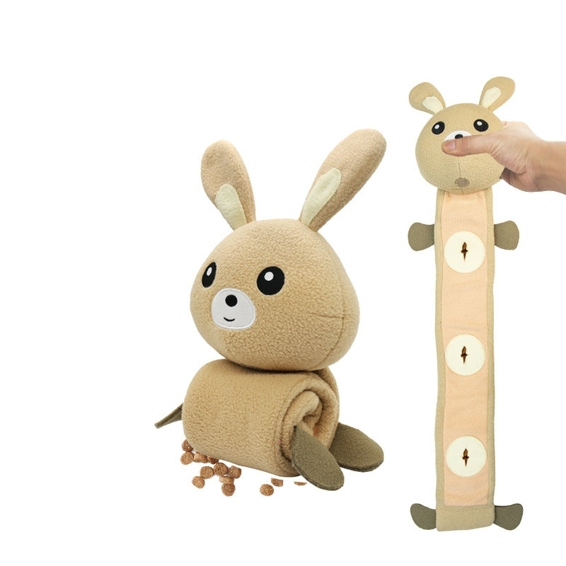 PetZen Sniff & Bite Training Toy plush poached bunny soundmaking chew-resistant dog toy