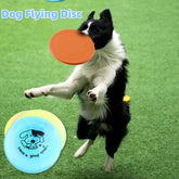 Colorful silicone flying saucer dog toy for interactive pet training and chew resistance