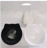 Non Slip Double Cat Bowl With Raised Stand Pet Food Cat Feeder Protect Cervical Vertebra Dog Bowl Transparent Pet Products null