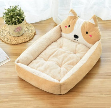 Removable and washable Teddy cartoon pet nest kennel for large dogs, Golden Retriever bed mat wholesale